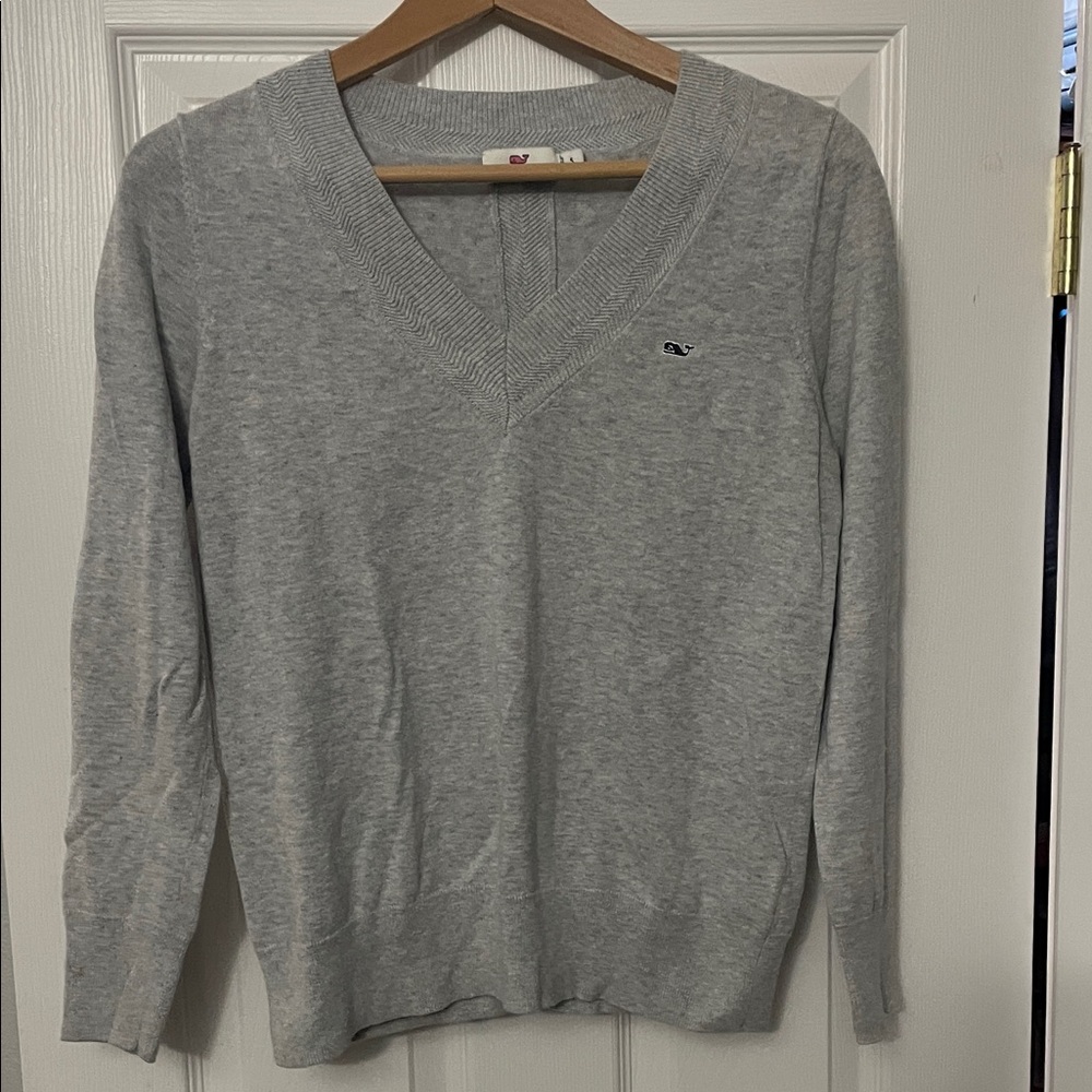 Vineyard Vines Gray V-Neck Sweater